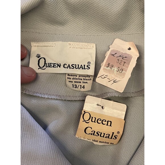 Vintage Queen Casuals Jacket Womens 13/14 Lavender Button Front Wide Collar 70s - Picture 5 of 6